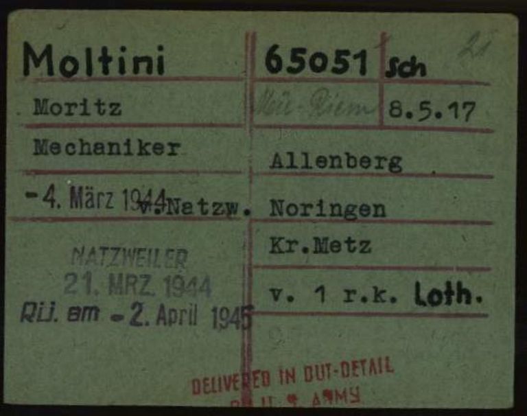 Registry office card, 1.1.6.7/10710934/ITS Digital Archive, Bad Arolsen.