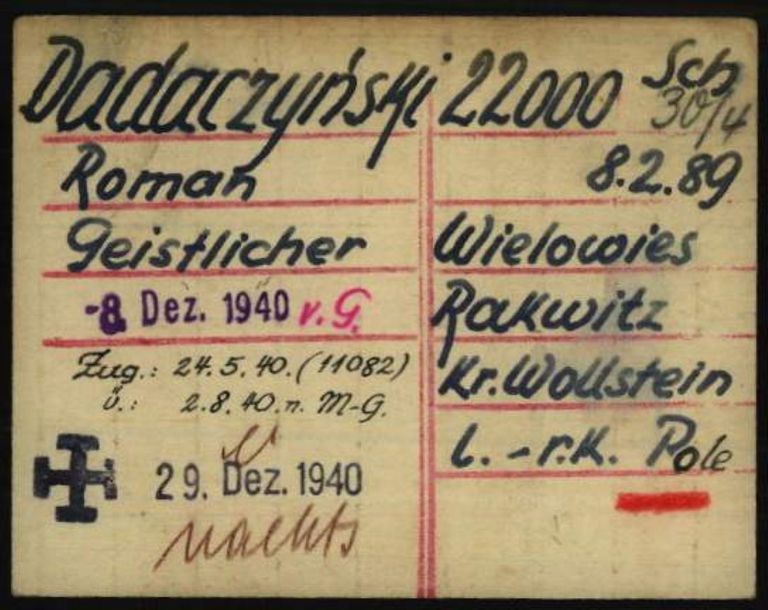 Registry office card, 1.1.6.7/10630408/ITS Digital Archive, Bad Arolsen.